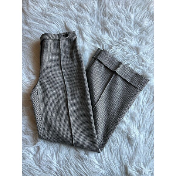 Ann Taylor LOFT Size 2 Black White Tweed Dress Pants Bootcut Wool Lined - Picture 4 of 9